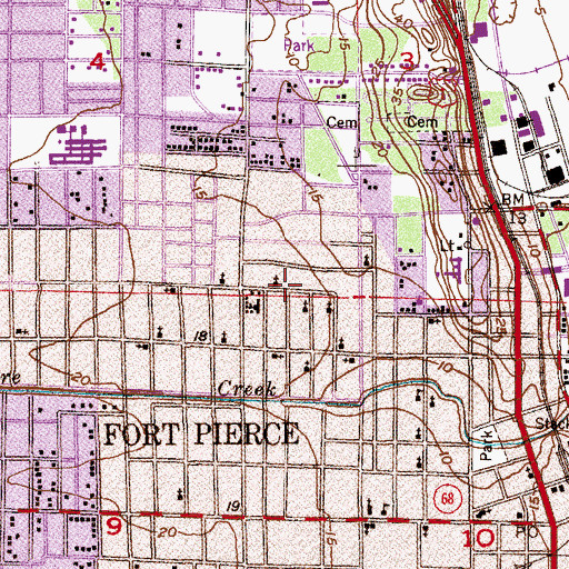 Topographic Map of Saint Simons Episcopal Church, FL