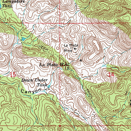Topographic Map of La Plato Well, AZ