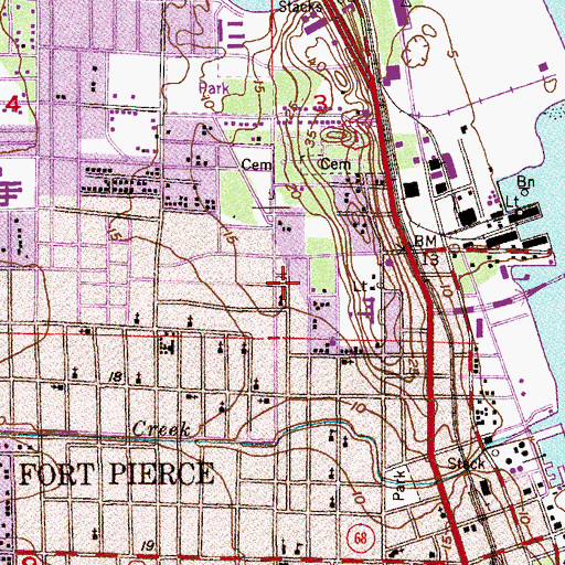 Topographic Map of Parkview Baptist Church, FL