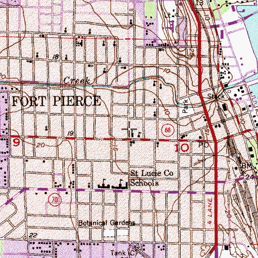 Topographic Map of First Baptist Church, FL