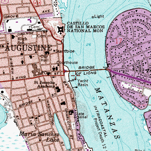 Topographic Map of Saint Augustine Shores United Methodist Church, FL