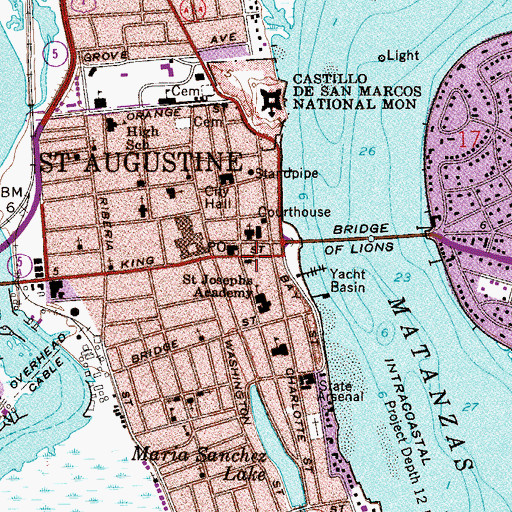 Topographic Map of First United Methodist Church, FL