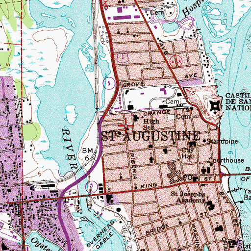 Topographic Map of Corpus Christi Catholic Church, FL