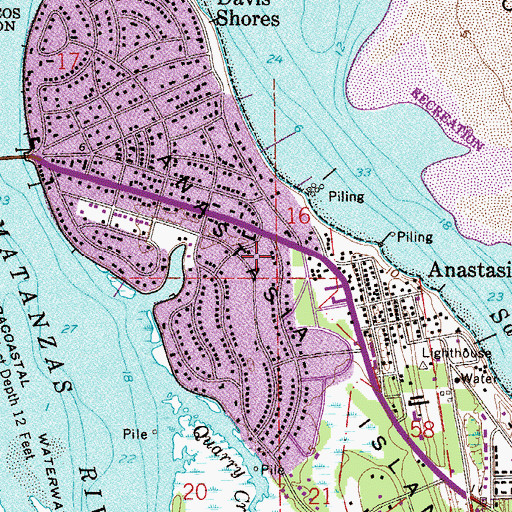 Topographic Map of Anastasia Baptist Church, FL