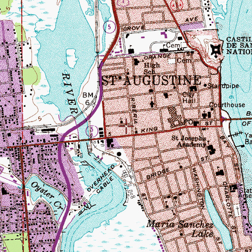 Topographic Map of Tabernacle Baptist Church, FL