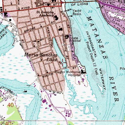 Topographic Map of Saint Marys Baptist Church, FL