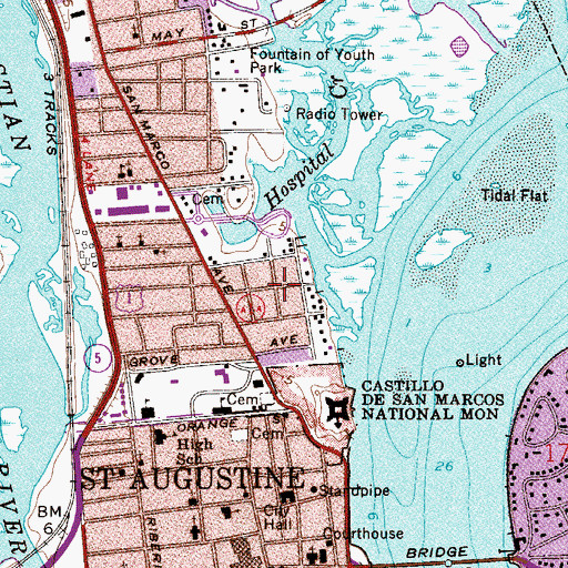 Topographic Map of Calvary Baptist Church, FL