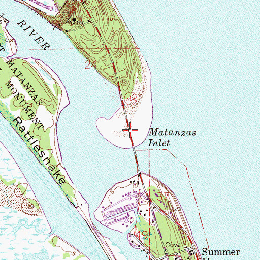 Topographic Map of Claude Varne Bridge, FL