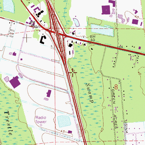 Topographic Map of Saint Johns County, FL