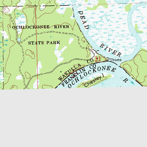 Topographic Map of Chesley Island, FL