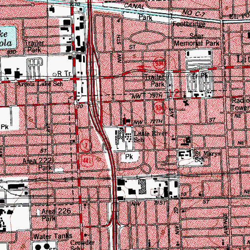 Topographic Map of Jesse J McCrary Junior Elementary School, FL