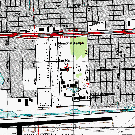 Topographic Map of Jan Mann Opportunity School, FL