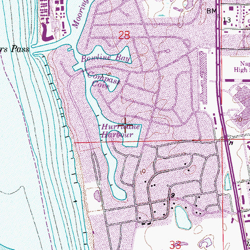 Topographic Map of Hurricane Harbor, FL