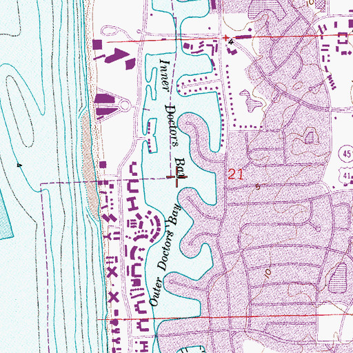 Topographic Map of Outer Doctors Bay, FL