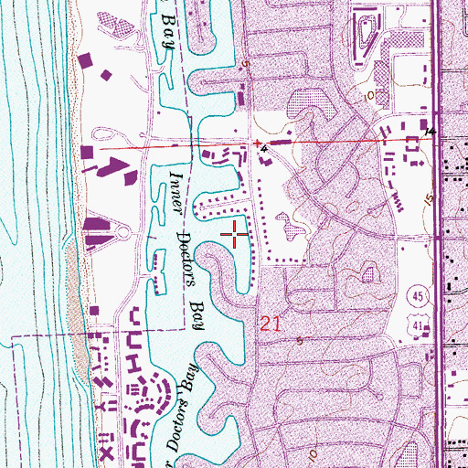 Topographic Map of Inner Doctors Bay, FL