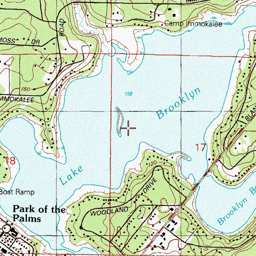 Topographic Map of Lake Brooklyn, FL