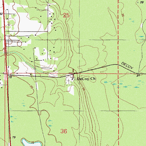 Topographic Map of Decoy Church, FL