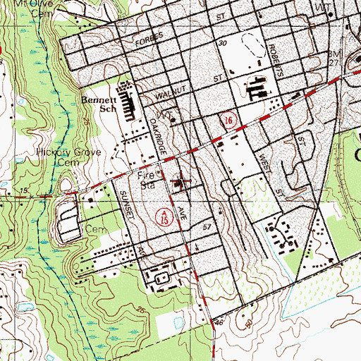 Topographic Map of Hickory Grove Baptist Church, FL