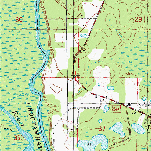 Topographic Map of Millers Ferry Post Office, FL