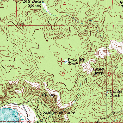 Topographic Map of Lake Mountain Tank, AZ