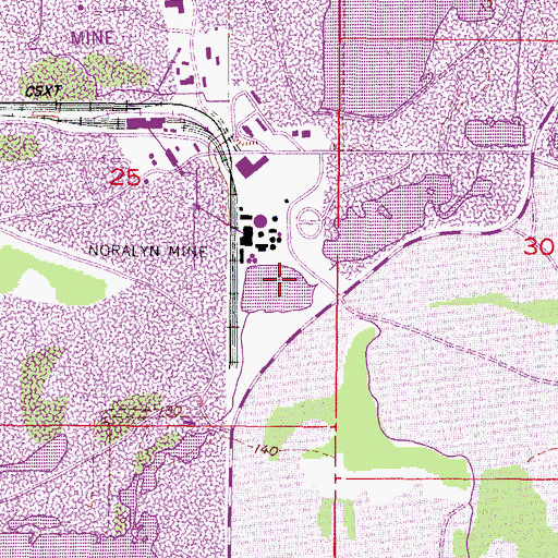 Topographic Map of Noralyn Mine Lake, FL