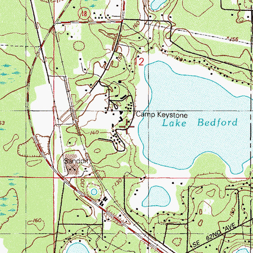 Topographic Map of Salvation Army Camp Keystone, FL