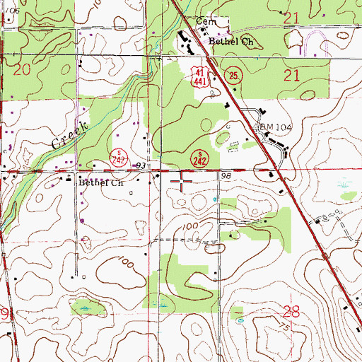 Topographic Map of Church of the Living God, FL