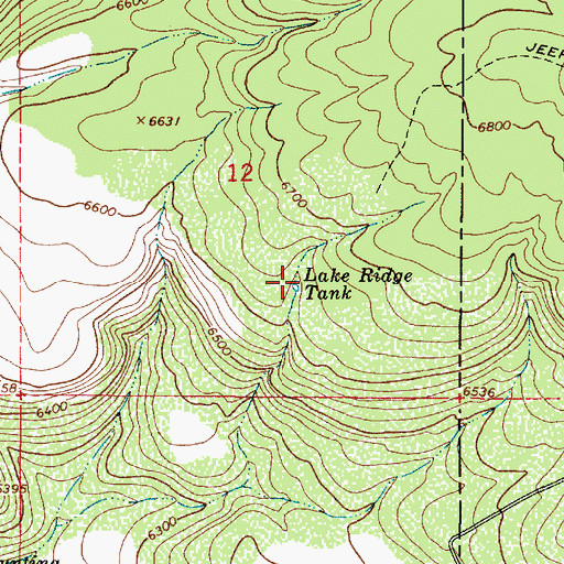 Topographic Map of Lake Ridge Tank, AZ