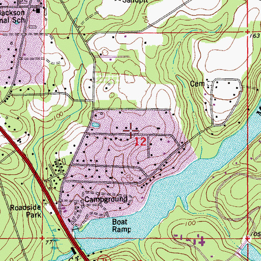 Topographic Map of Mallory Heights, FL
