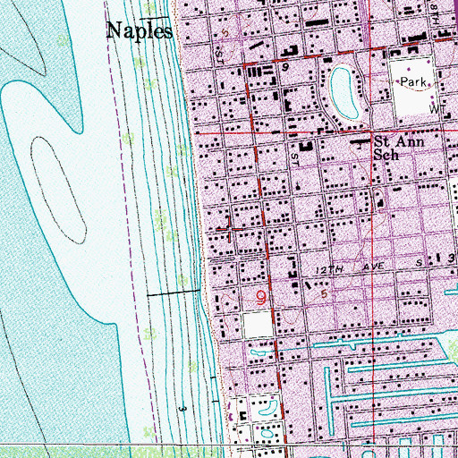Topographic Map of Episcopal Trinity By-the-Cove Church, FL