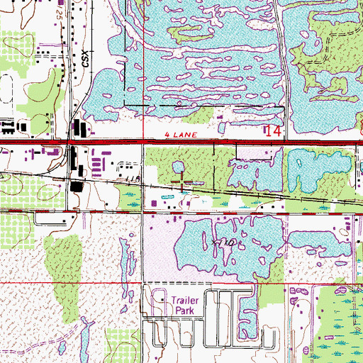 Topographic Map of Tanco Railroad Station, FL