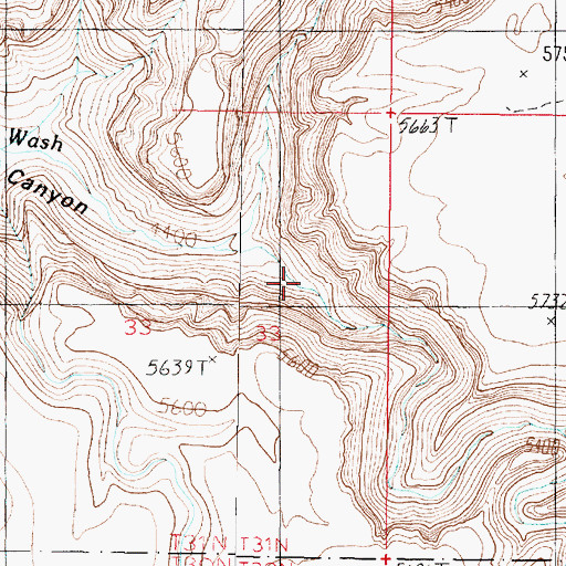 Topographic Map of Coconino Wash, AZ