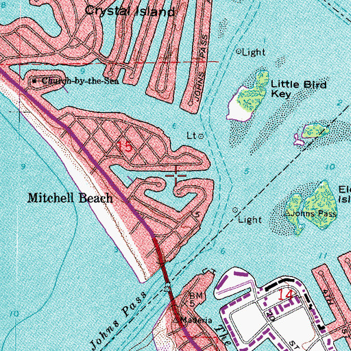 Topographic Map of Jacks Boat Basin, FL