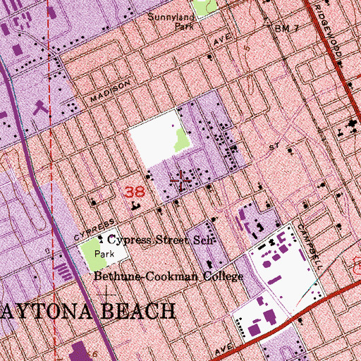 Topographic Map of Mount Mission Baptist Church, FL