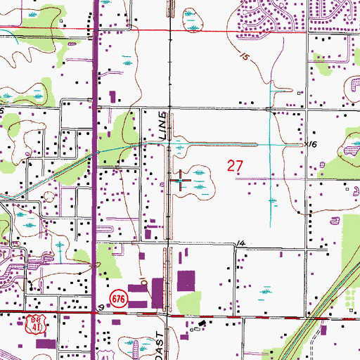 Topographic Map of Bell Shoals Church of Christ, FL