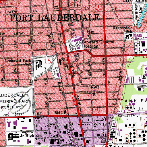 Topographic Map of Church of Christ Andrews Avenue, FL