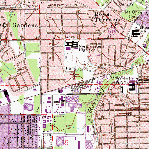Topographic Map of Church of God-North Lane Avenue, FL