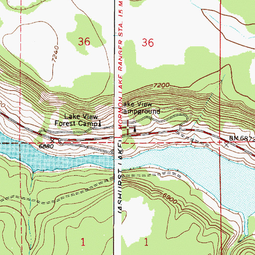 Topographic Map of Lake View Campground, AZ