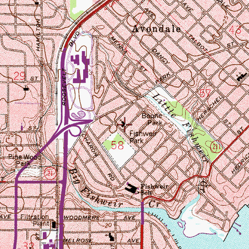 Topographic Map of Southside Assembly of God Church, FL