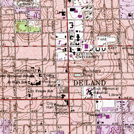 Topographic Map of Church of Christ, FL