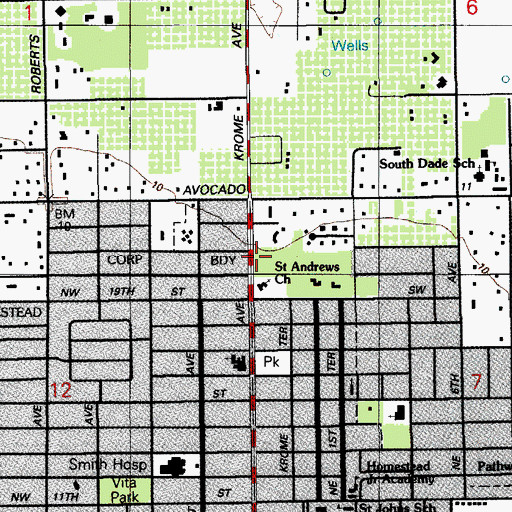 Topographic Map of Open Bible Gospel Tabernacle, FL