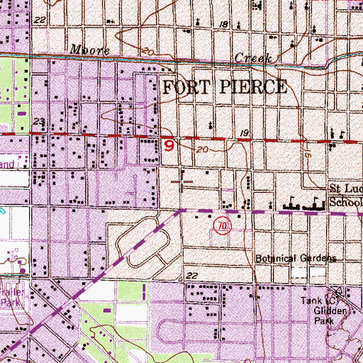 Topographic Map of Church of Christ, FL