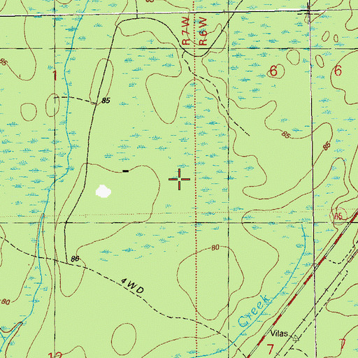 Topographic Map of Liberty County, FL