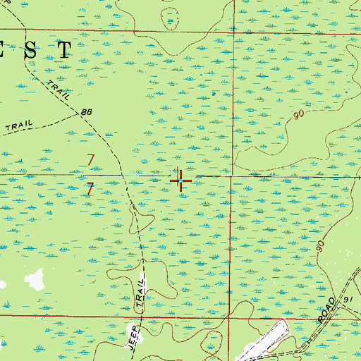 Topographic Map of Richloam Wildlife Management Area, FL