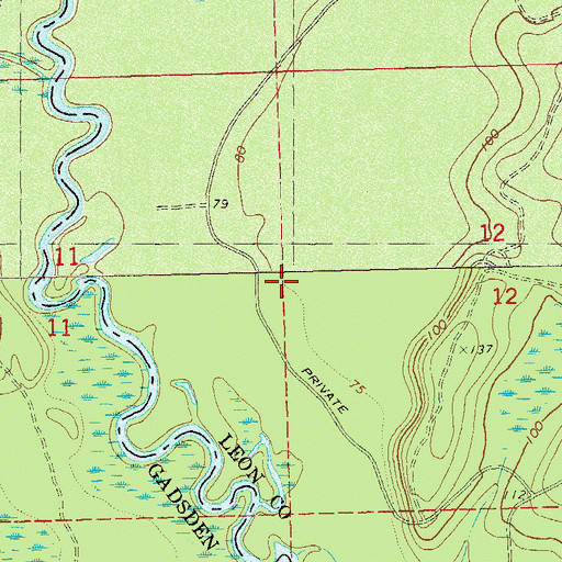 Topographic Map of Ochlockonee River Wildlife Management Area, FL