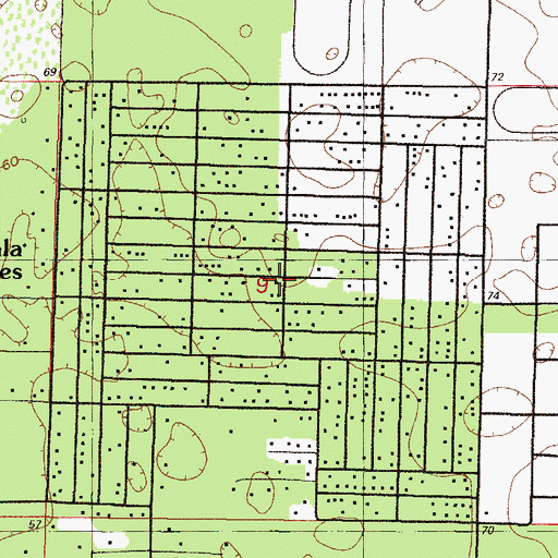 Topographic Map of Ocala Estates, FL