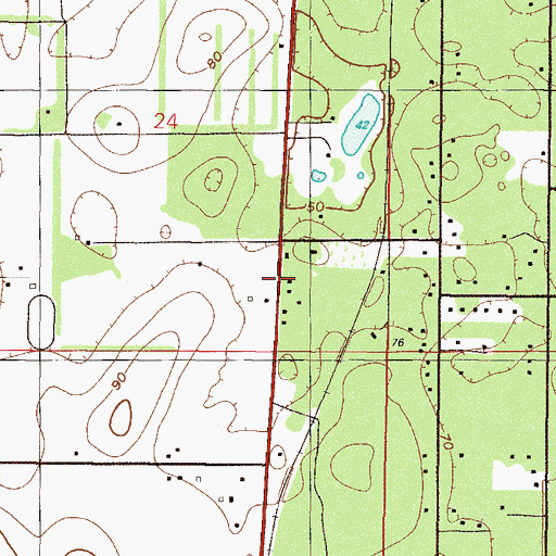 Topographic Map of Luddersville, FL