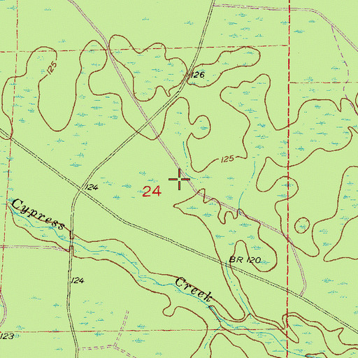 Topographic Map of Cypress Creek Wildlife Management Area, FL