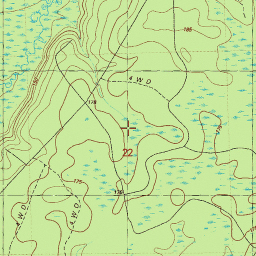 Topographic Map of Robert Brent Wildlife Management Area, FL