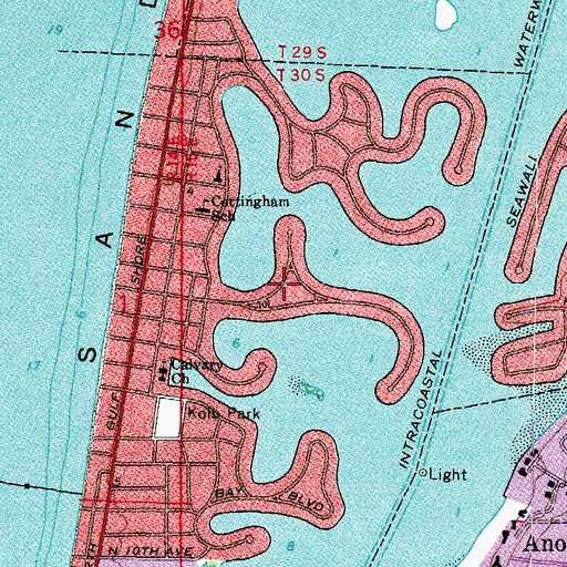 Topographic Map of Broken Island, FL